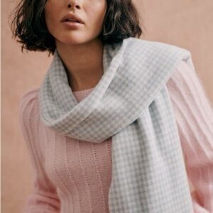 Sezane Seraphine Scarf Blue Houndstooth- NWT